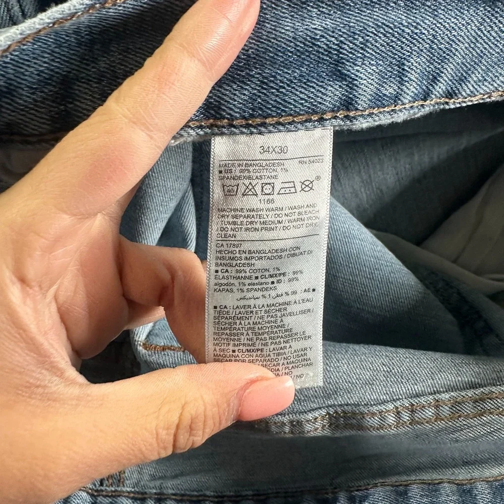Old Navy Built-In Flex Jeans Mens 36x30 Blue Straight Leg Athletic Faded Stretch